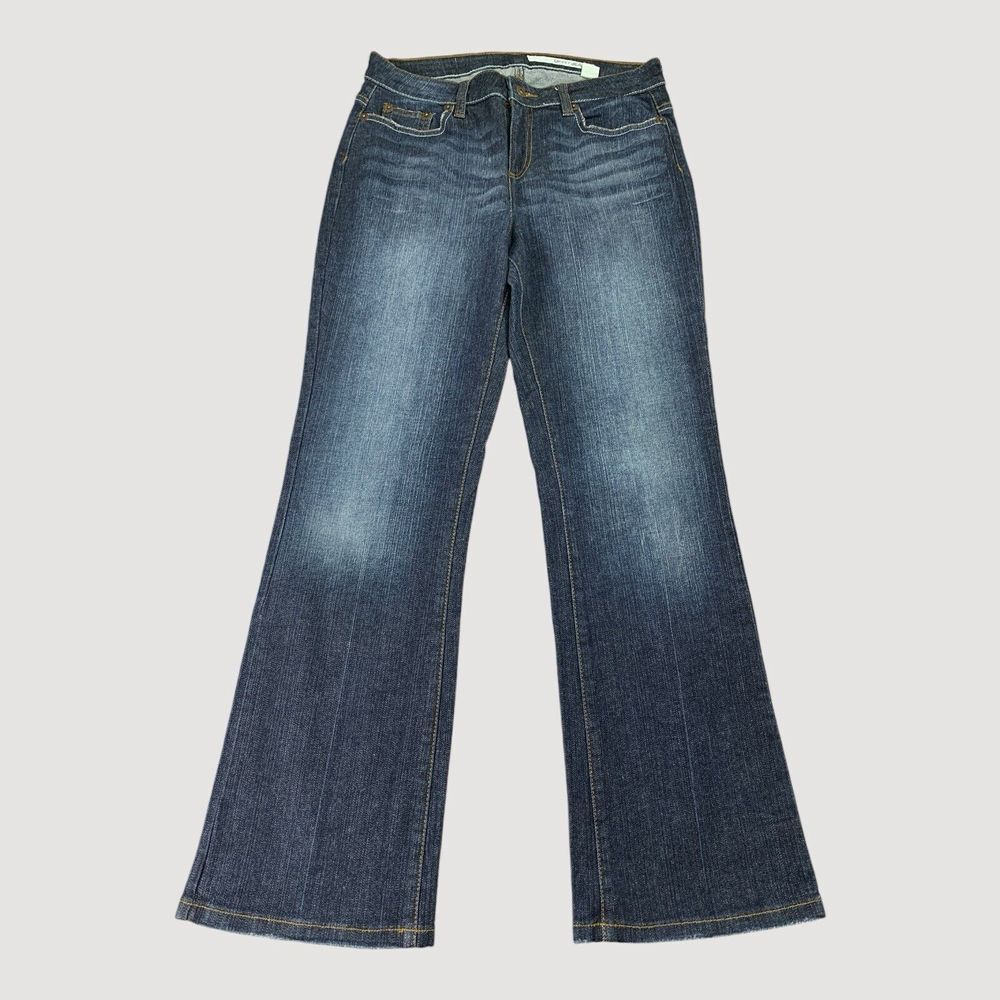 DKNY Jeans Womens 10R (30x31) Blue SOHO Flare‎ Whiskered Dark Wash Denim